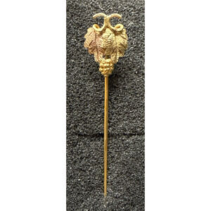 Vintage 14k Gold Multicolor Grape Leaf Stick Pin Hat Pin 1.07 Grams